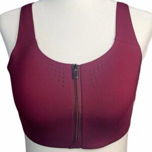 Victoria’s Secret Burgundy Featherweight Max Sports Bra Zip Strappy Back
